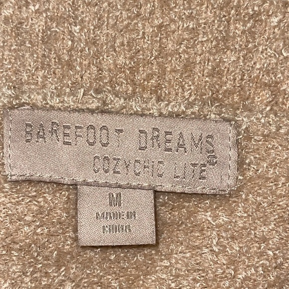 Barefoot Dreams Women’s Cardigan Sz M Tan Open Front Long Sleeve Cozy Chic Lite - Picture 9 of 11